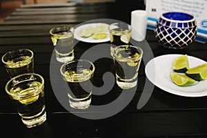 Tequila shots mexican drink in mexico city photo