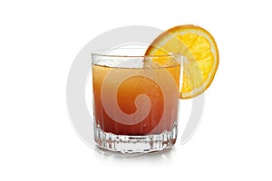 Tequila sunrise cocktail isolated on white background