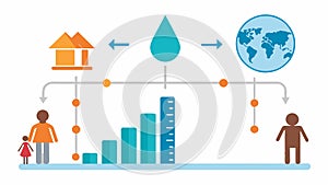 A ter plot showing the correlation between malnutrition rates and access to clean water and sanitation.. Vector photo