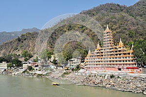 Tera Manzil Shiva Temple in Rishikesh, India photo