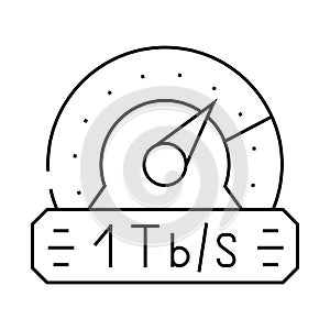 terabyte internet speed future technology line icon vector illustration
