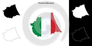 Teramo outline map
