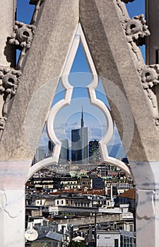 On the Terasse of Milan Cathedral, Italy