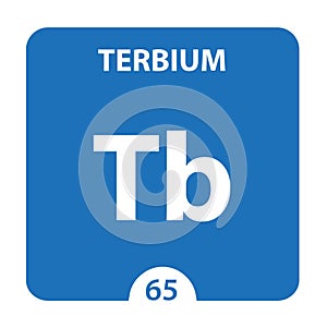 Terbium Chemical 65 element of periodic table. Molecule And Communication Background. Terbium Chemical Tb, laboratory and science