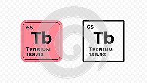Terbium, chemical element of the periodic table vector