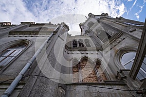 Tereschenko Palace in neogothic style. Chervone, Zhytomyr oblast, Ukraine photo