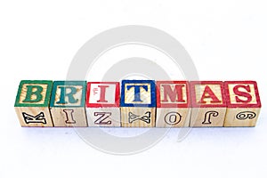 The term BRITMAS displayed visually