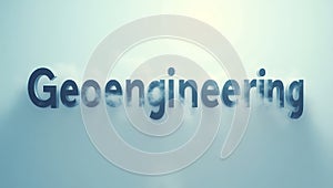term geoengineering featuring fog-like effects around the typography photo
