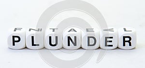 The term plunder displayed visually photo