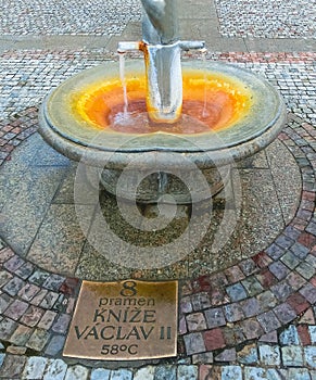 Termal mineral spring in Karlovy Vary. Czech Republic photo