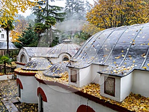 Termal Park and baths view in Termal, Yalova, popular thermal spring spa in Turkey in autumn photo