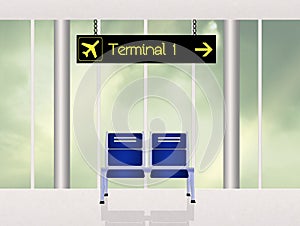 Terminal in the airport scene