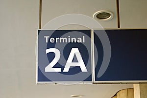 Terminal of an airport sign