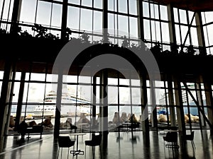 Terminal building for cruises, airport, transportation