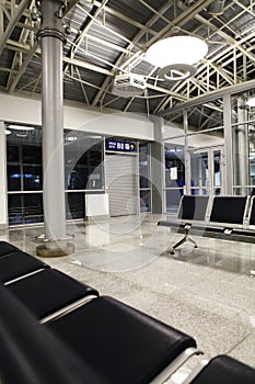 Terminal in closed airport