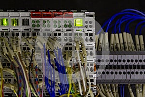 Terminal of control . Control panel assembly with wire and terminal box, ground terminal,personal earth terminal