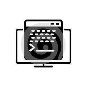 Black solid icon for Terminal, script and application
