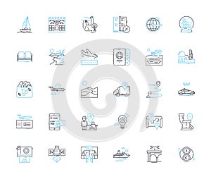 Terminal linear icons set. Command-line, Console, Prompt, Shell, Terminal, Scripting, Unix line vector and concept signs