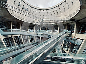 The terminal one of the Charles de Gaulle airport, the airport of paris, modern style, Paris, France photo