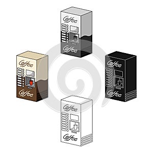 Terminal, preparation of various types of coffee. Terminals single icon in cartoon,black style isometric vector symbol