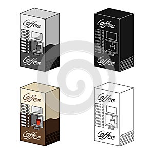 Terminal, preparation of various types of coffee. Terminals single icon in cartoon style isometric vector symbol stock