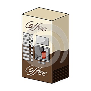 Terminal, preparation of various types of coffee. Terminals single icon in cartoon style isometric vector symbol stock