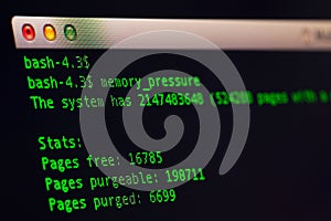 Terminal shown memory usage on unix os photo