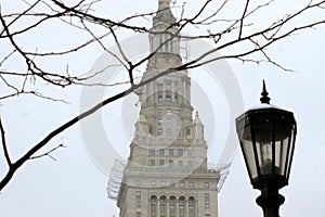 Terminal Tower In Cleveland during Winter