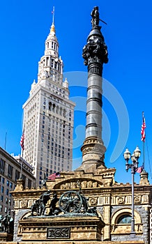 Terminal Tower and Soldiers and Sailors Monument