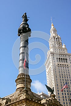 Terminal Tower and Soldiers' and Sailors' Monument on Public Square