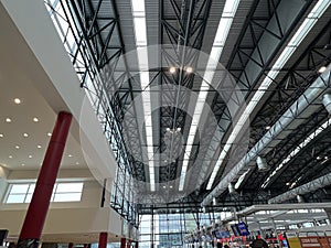 Terminal at Vaclav Havel Airport in Prague, Czech Republic