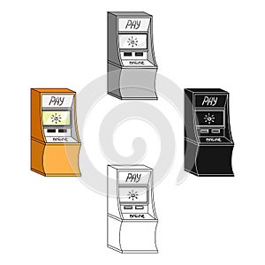 Terminal for various types of payment. Terminals single icon in cartoon,black style isometric vector symbol stock