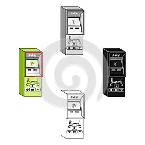 Terminal for various types of payment. Terminals single icon in cartoon,black style isometric vector symbol stock