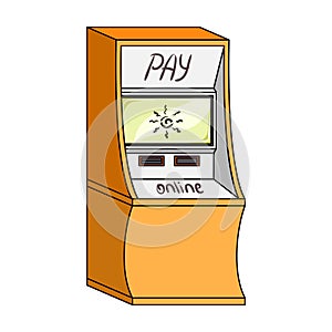 Terminal for various types of payment. Terminals single icon in cartoon style isometric vector symbol stock illustration