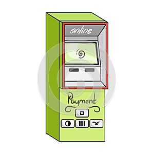 Terminal for various types of payment. Terminals single icon in cartoon style isometric vector symbol stock illustration