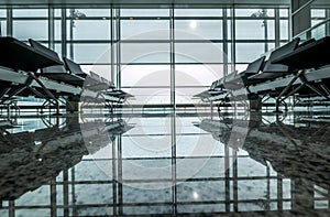 Terminal waiting room in aeroport