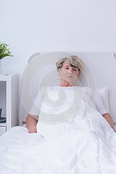 Terminally ill senior woman