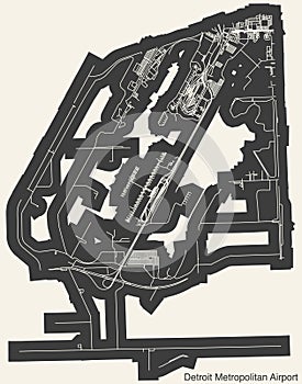 Terminals layout plan of the DETROIT METROPOLITAN AIRPORT (DTW, KDTW), DETROIT