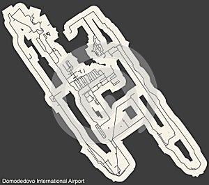 Terminals layout plan of the MOSCOW DOMODEDOVO MIKHAIL LOMONOSOV AIRPORT (DME), MOSCOW