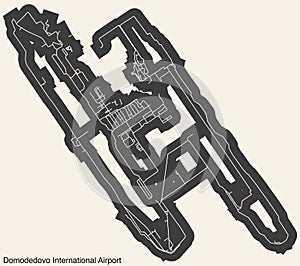 Terminals layout plan of the MOSCOW DOMODEDOVO MIKHAIL LOMONOSOV AIRPORT (DME), MOSCOW