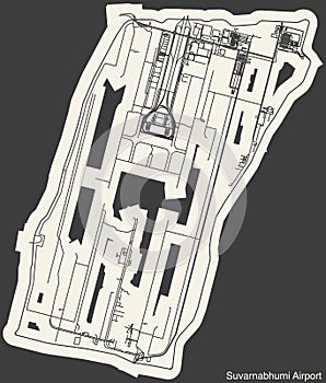 Terminals layout plan of the SUVARNABHUMI AIRPORT (BKK, VTBS), BANGKOK