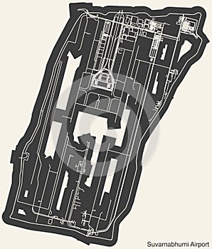 Terminals layout plan of the SUVARNABHUMI AIRPORT (BKK, VTBS), BANGKOK