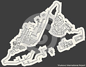 Terminals layout plan of the VNUKOVO INTERNATIONAL AIRPORT (VKO), MOSCOW