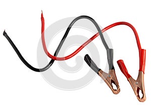 Terminals wire clamps red and black alligator clips for inverter-voltage converter. Clothespin clips car cigarette