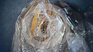 Terminated crystal of rutilated quartz