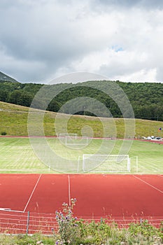 Terminillo, Italy - August 11 2016. Sports field Enrico Leoncini