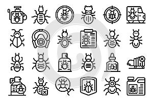 Termite icons set outline vector. Nature insect worker