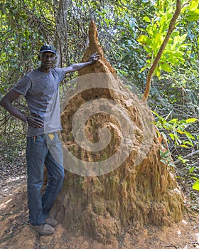 Termite Mound and gambian man