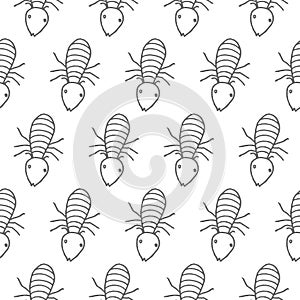 Termite vector seamless pattern isolated on white background