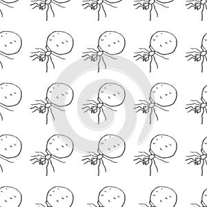 Termite vector seamless pattern isolated on white background